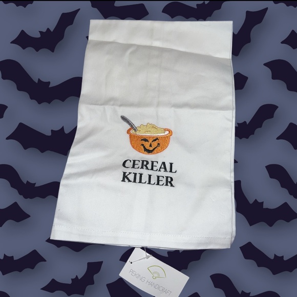 Peking Handicraft Halloween Cereal Killer Kitchen Towel - Picture 1 of 2
